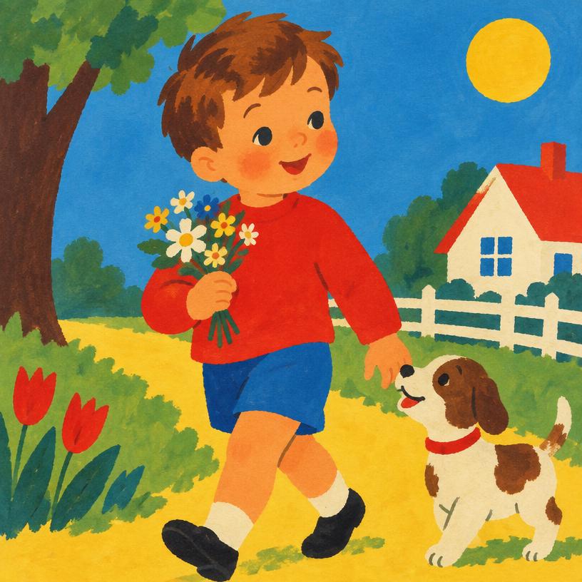 Flat Gouache storybook style sample